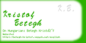 kristof betegh business card